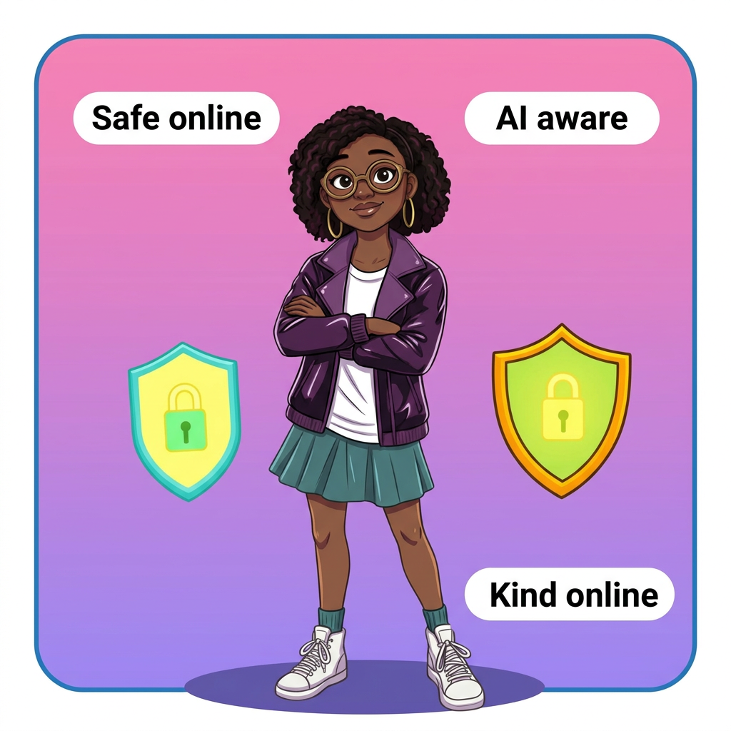 Magenta, the cyber-safety mascot for kids